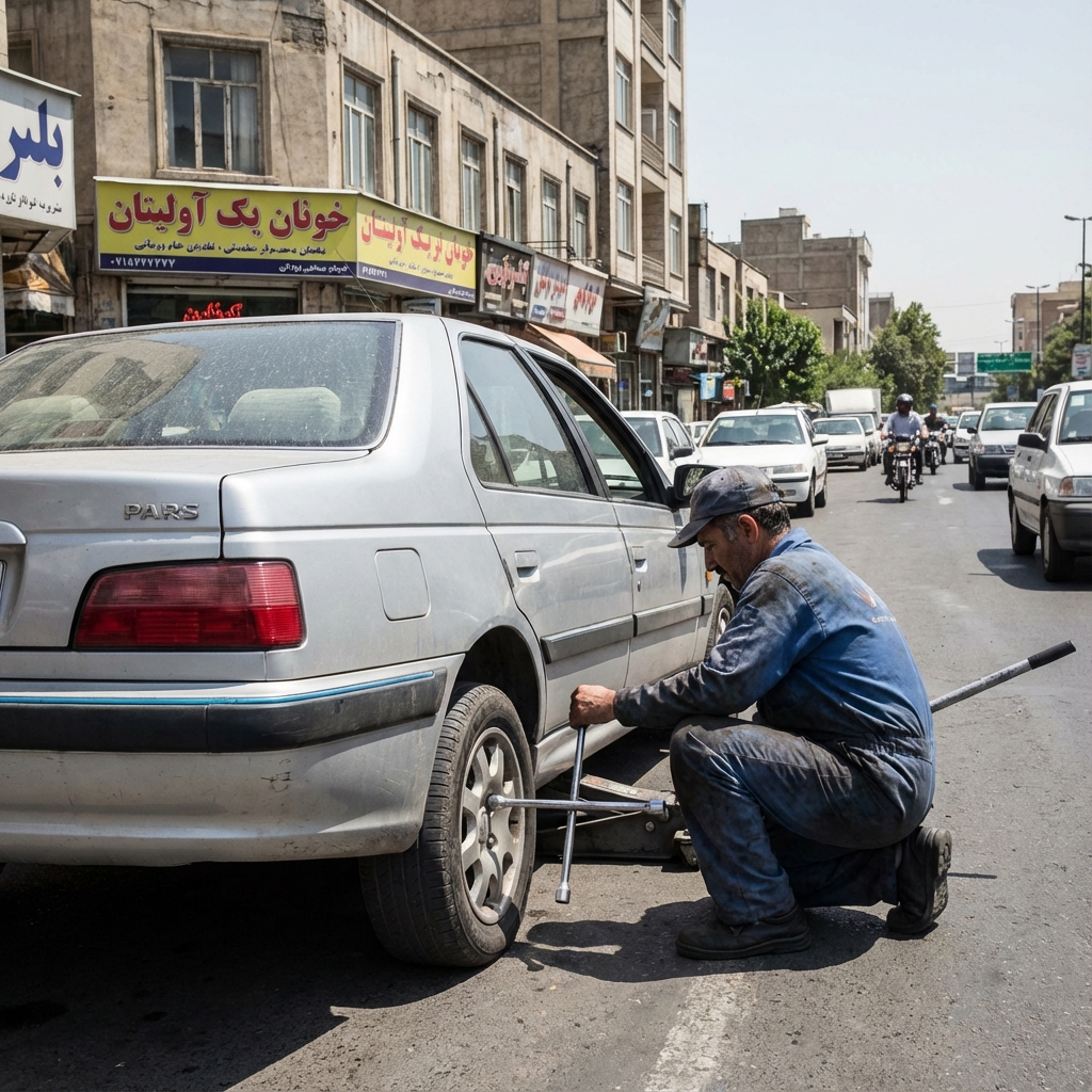 پنچرگیری سیار و تعویض لاستیک در محل - میکانو